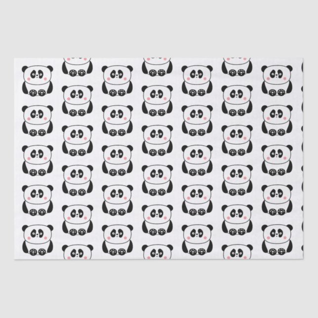 Cute kawaii-style panda tissue paper (Front)
