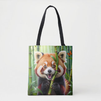 Cute Kawaii style Red Panda with a Big Smile Tote Bag