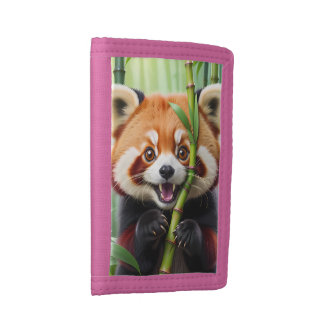 Cute Kawaii style Red Panda with a Big Smile Trifold Wallet