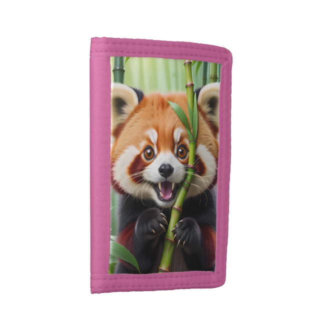 Cute Kawaii style Red Panda with a  Big Smile  Trifold Wallet (Side)
