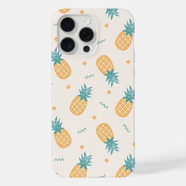 Cute Kawaii Summer Pineapple Ananas Pattern  iPhone Case (Back)