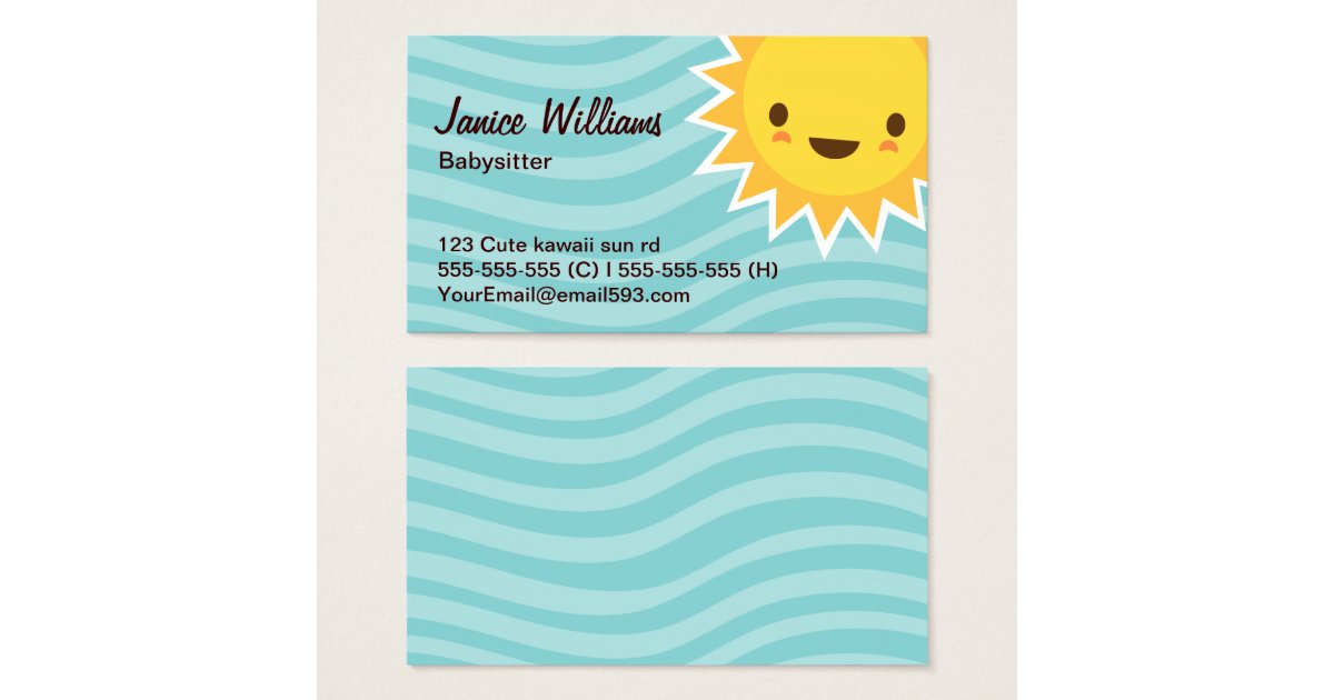 Cute kawaii sun cartoon character aqua babysitter business ... - 1200 x 630 jpeg 69kB