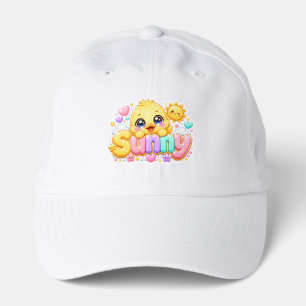 Cute Kawaii Sunny Chick Name Pastel Pink Sparkling Performance Cap