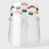 Cute Kawaii Sushi Food Restaurant Face Shield (Front)