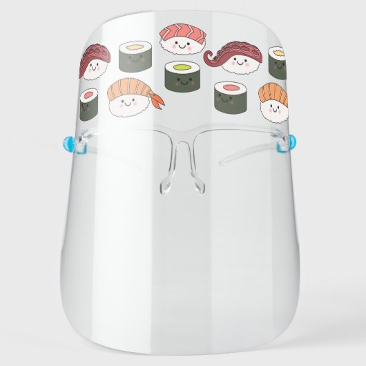 Cute Kawaii Sushi Food Restaurant Face Shield (Front)