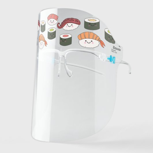 Cute Kawaii Sushi Food Restaurant Face Shield (Front Left)