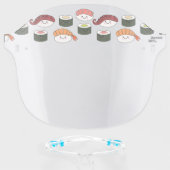 Cute Kawaii Sushi Food Restaurant Face Shield (Front w/Glasses)