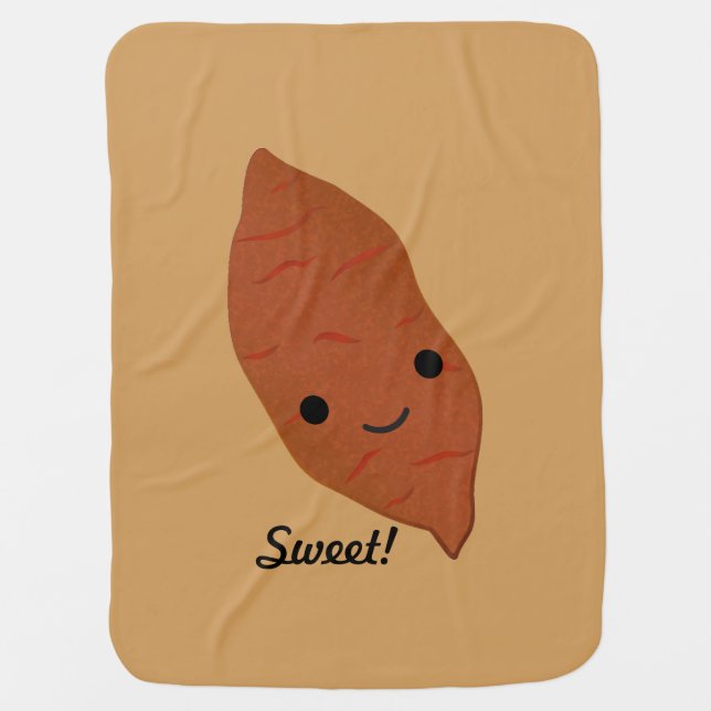 Cute Kawaii Sweet Potato Baby Blanket (Front)