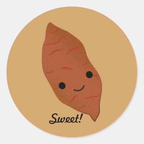 Cute Kawaii Sweet Potato Classic Round Sticker