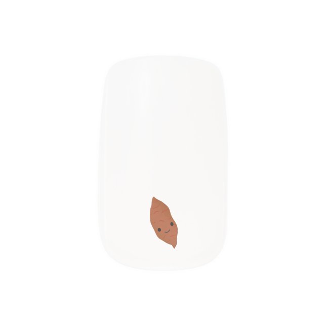 Cute Kawaii Sweet Potato Minx Nail Art (Right Thumb)