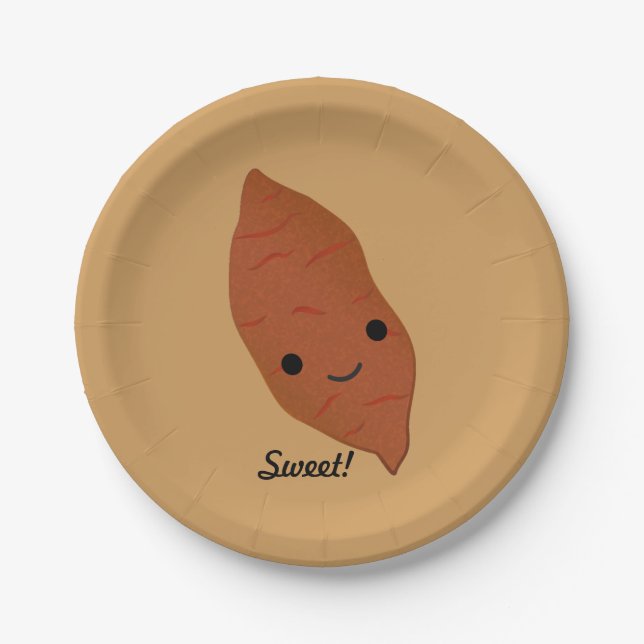 Cute Kawaii Sweet Potato Paper Plates (Front)