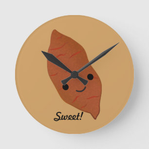 Cute Kawaii Sweet Potato Round Clock