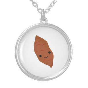 Cute Kawaii Sweet Potato Silver Plated Necklace