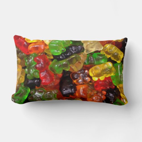 cute kawaii sweets colorful candy bear gummy lumbar pillow