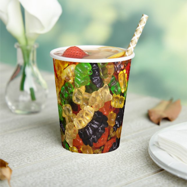 cute kawaii sweets colorful gummy candy bear  paper cups (Insitu)