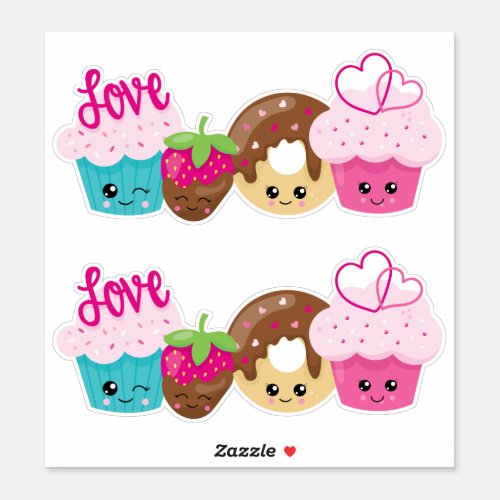 Cute Kawaii Sweets Valentine Sticker