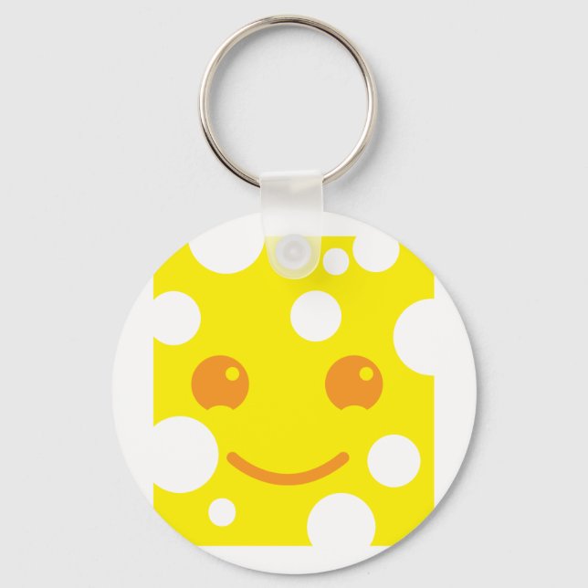 Cute KAWAII swiss cheese Keychain (Front)