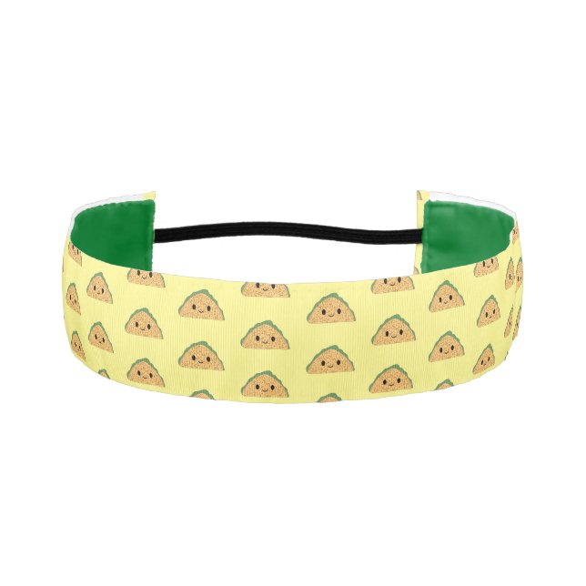 Cute Kawaii Taco Pattern Athletic Headband (Front)