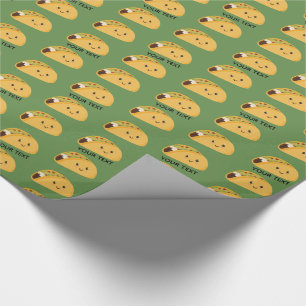 Cute Kawaii Taco Personalized Pattern Wrapping Paper