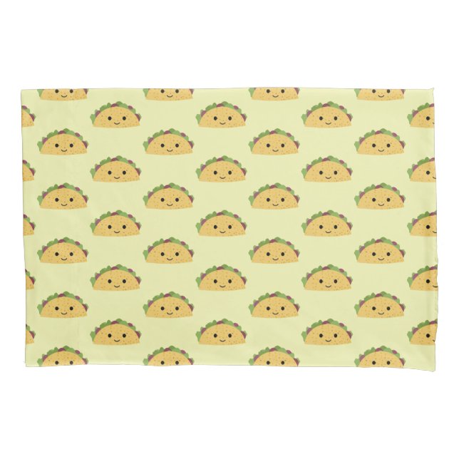 Cute Kawaii Taco Pillow Case (Front)
