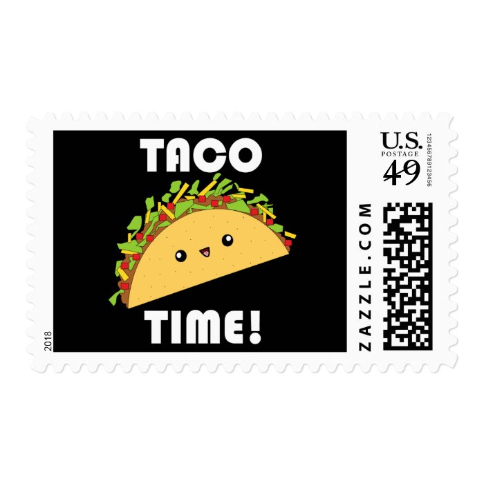 Cute kawaii Taco Time Stamps Briefmarke