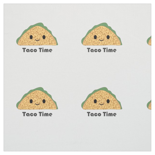 Cute Kawaii Taco Time Taco Fabric (Swatch)