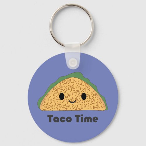 Cute Kawaii Taco Time Taco Keychain