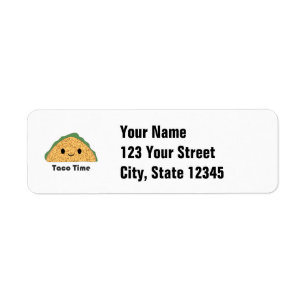 Cute Kawaii Taco Time Taco Label