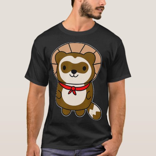 Cute Kawaii Tanuki   Japanese Raccoon Dog Gift T_Shirt