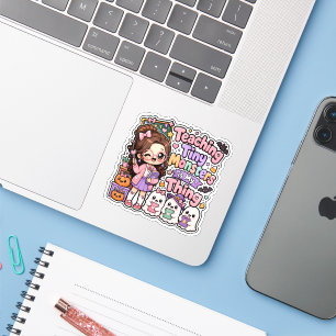 Cute Kawaii Teacher Little Monsters Halloween Sticker