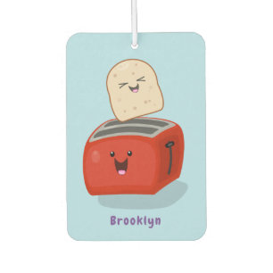 Cute kawaii toast and red toaster cartoon air freshener