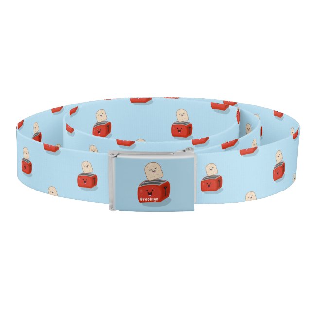 Cute kawaii toast and red toaster cartoon belt (Coil)
