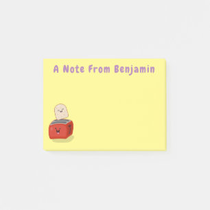 Cute kawaii toast and red toaster cartoon post-it notes