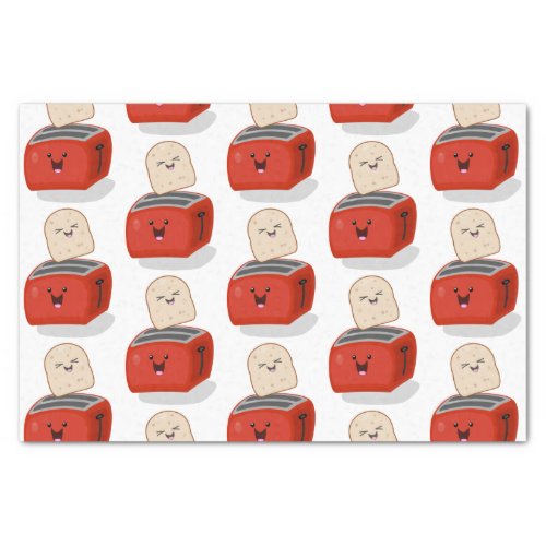 Cute kawaii toast and red toaster cartoon tissue paper