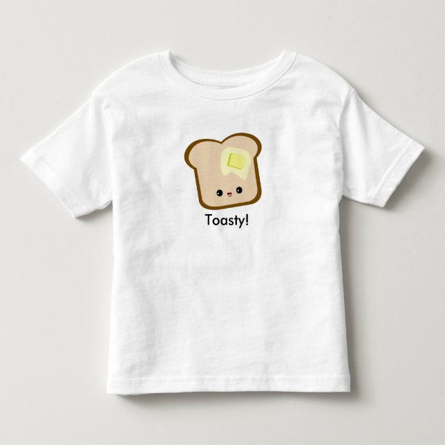 Cute Kawaii Toasty! Toast and Butter Toddler T T-shirt (Front)