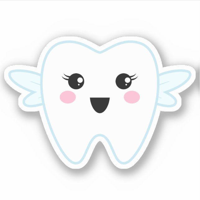 Cute kawaii tooth fairy sticker (Front)