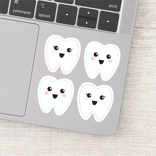 Cute kawaii tooth sticker (Detail)