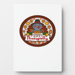 Cute Kawaii Turkey - Happy Thanksgiving Classic T- Plaque