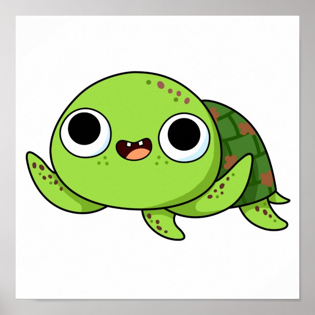 Cute Kawaii Turtle Poster (Front)