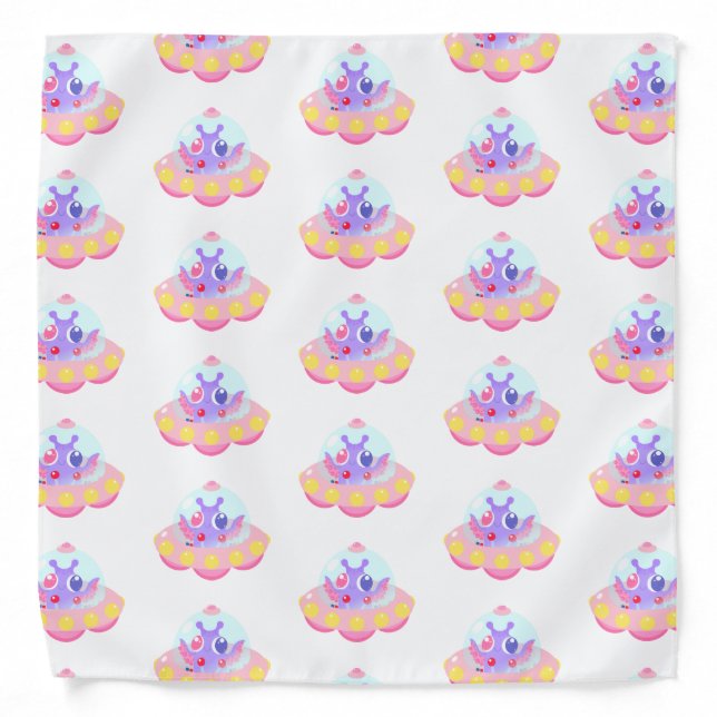 Cute Kawaii Ufo Alien Bandana (Front)