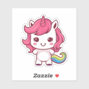 Cute Kawaii Unicorn - Adorable Magical Creature De Sticker