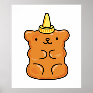 Cute Kawaii Unicorn Gummy Bear Poster