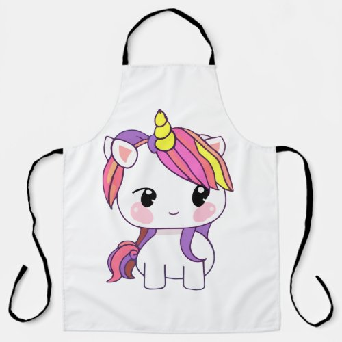 Cute kawaii unicorn illustration  apron