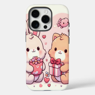Cute Kawaii Valentine Bunny Bear Love Gift iPhone 16 Pro Case