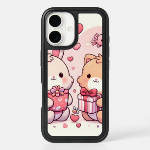 Cute Kawaii Valentine Bunny Bear Love Gift iPhone 16 Case