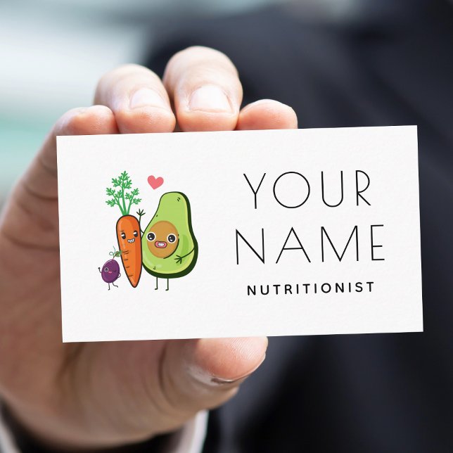 Cute Kawaii Vegetables Dietitian Nutritionist Food Business Card (Creator Uploaded)
