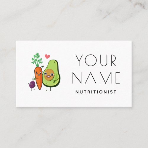 Cute Kawaii Vegetables Dietitian Nutritionist Food Business Card