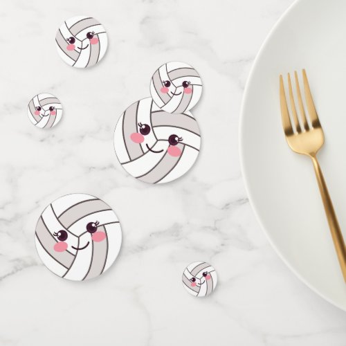 Cute Kawaii Volleyball Ball Emoji Birthday Party   Confetti