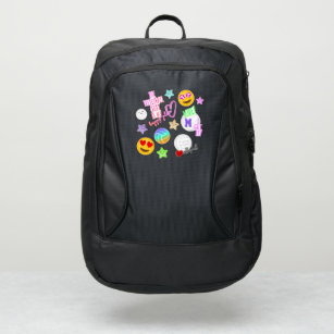 cute kawaii volleyball stickers look monogrammed port authority® backpack