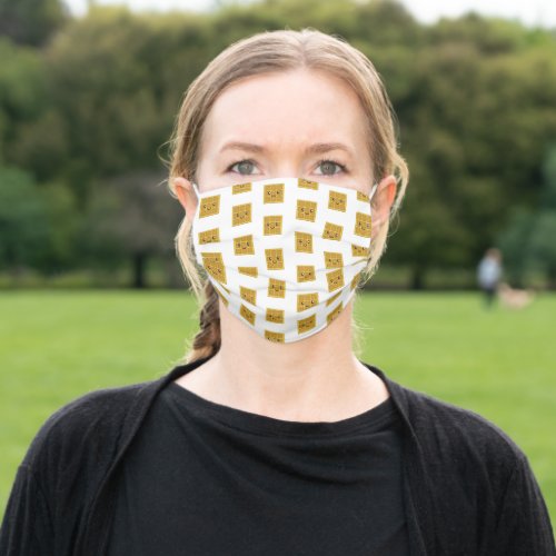 Cute Kawaii Waffle Pattern Adult Cloth Face Mask